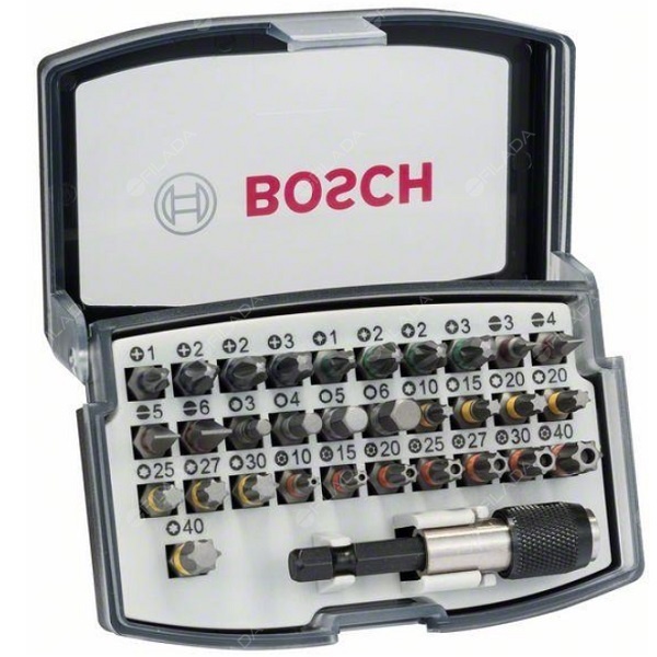 BOSCH sada bitů s držákem v boxu 32ks 2607017319