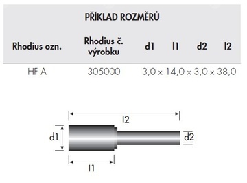 RHODIUS fréza HF C TOPline válcová zaoblená - frézy-rozměry