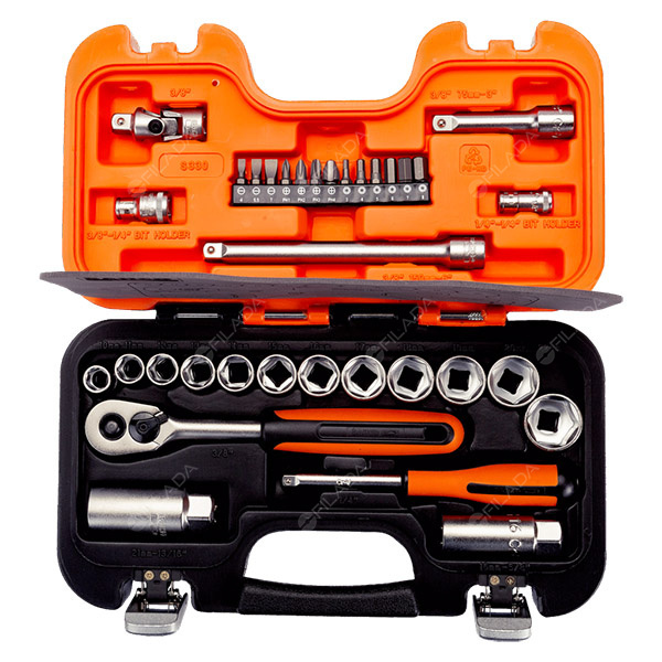 BAHCO sada 1/4'' a 3/8'' 6hr. nástrčných hlavic 34ks - S330f1