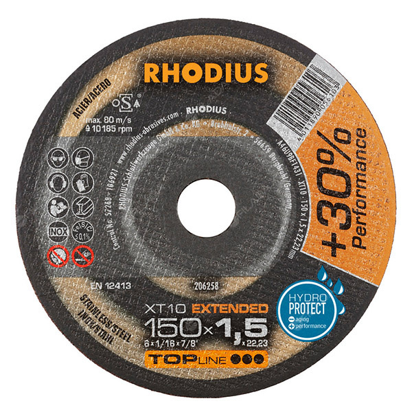 RHODIUS řezný kotouč XT10 150x1,5x22 TOPline na nerez -  RHODIUS řezný kotouč XT10 150x1,5x22 TOPline na nerez 206258