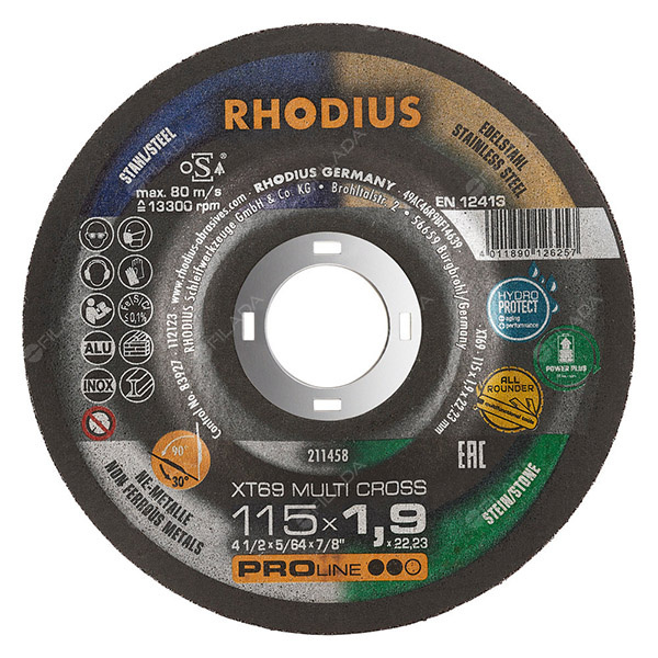RHODIUS kotouč XT69 MULTI CROSS 115x1,9x22 - RHODIUS kotouč XT69 MULTI CROSS 115x1,9x22 211458