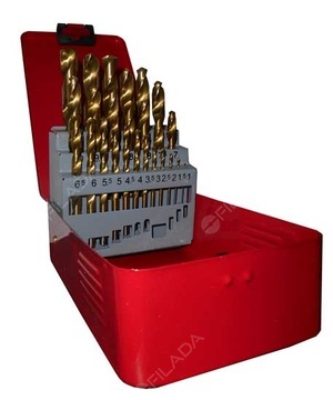 Sada vrtáků HSS TiN 25 ks (1,0-13mm), plechový box 070005