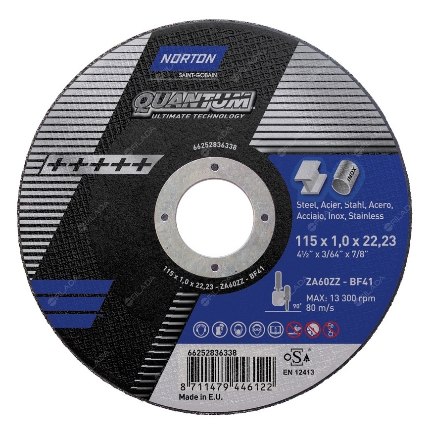 NORTON řezný kotouč QUANTUM 115x1,0x22 na nerez - NORTON řezný kotouč QUANTUM 115x1,0x22 66252836338