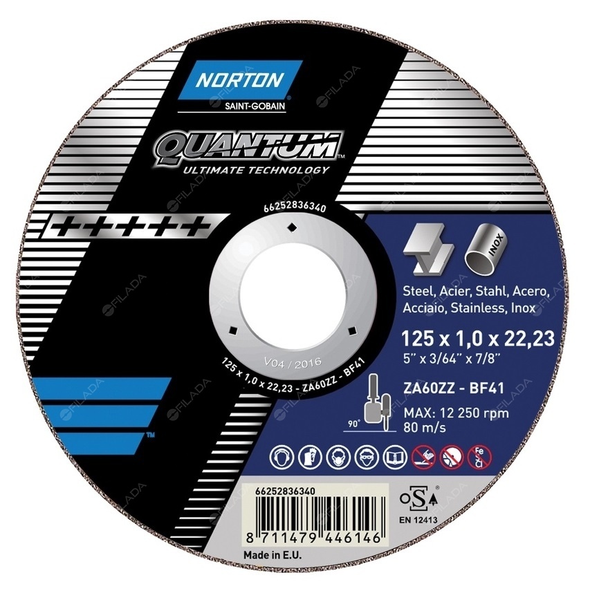 NORTON řezný kotouč QUANTUM 125x1,0x22 - NORTON řezný kotouč QUANTUM 125x1,0x22 66252836340