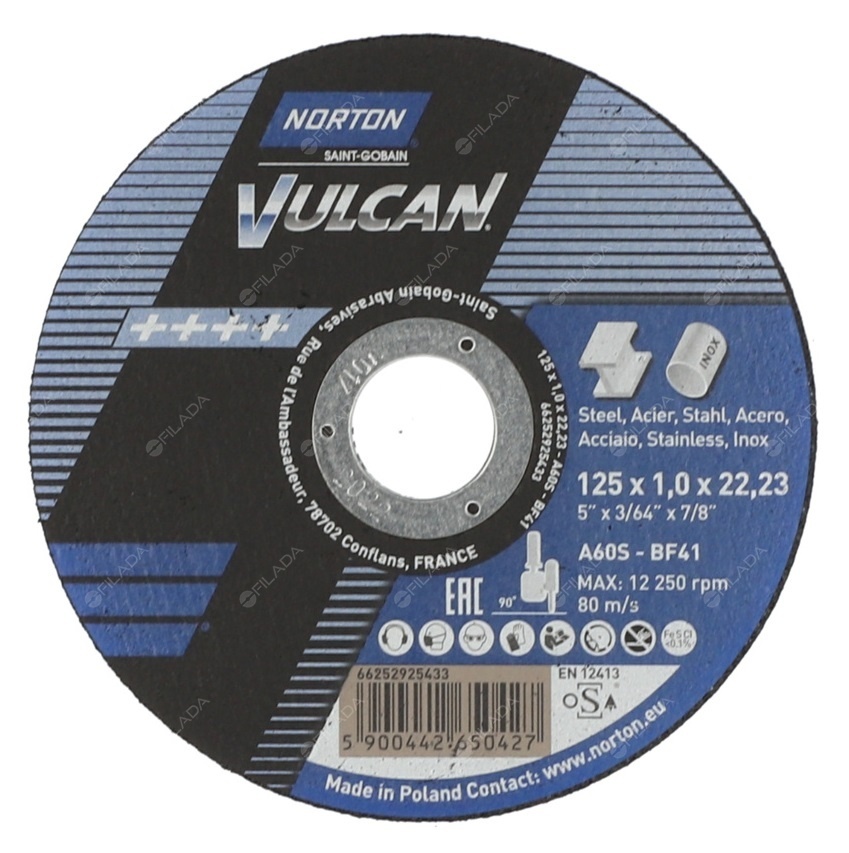 NORTON řezný kotouč VULCAN 125x1,0x22 - NORTON řezný kotouč VULCAN 125x1,0x22 66252925433