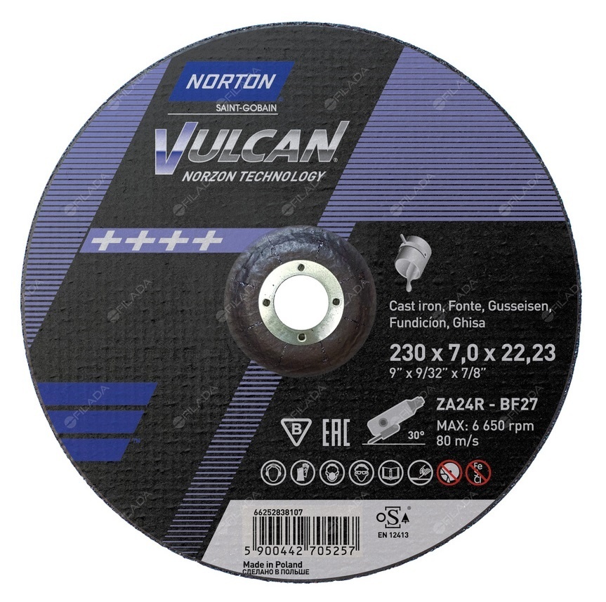 NORTON brusný kotouč VULCAN 230x7,0x22 - NORTON brusný kotouč VULCAN 230x7,0x22 66252838107