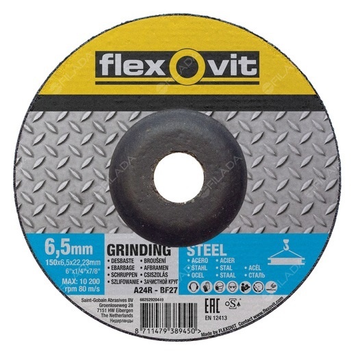 FLEXOVIT brusný kotouč 150X6.5X22 na ocel - FLEXOVIT brusný kotouč 150X6.5X22 na ocel 66252920449