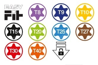 BAHCO sada L-klíčů TORX T8-T40/9ks barevné - C1997TORX9Pf1