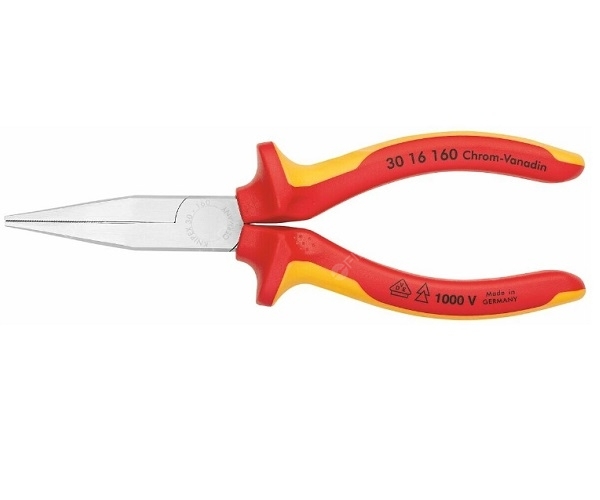 KNIPEX kleště s dlouhými čelistmi, ploché VDE chrom 160mm 3016160