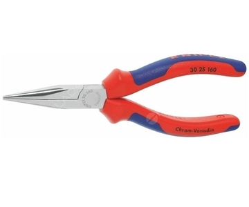 KNIPEX kleště s dlouhými čelistmi, oválné špičaté, chrom, opláštěné rukojeti 3025