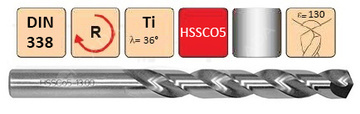 Vrták DIN338 HSSCo5 0,80-1,98mm vybrušovaný 338RTIHSSCO5 - Vrták DIN338 HSSCo5 vybrušovaný 338RTIHSSCO5