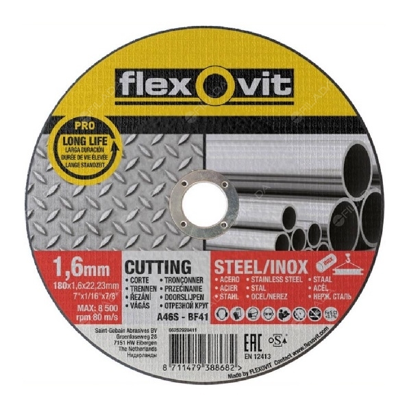 FLEXOVIT řezný kotouč PROlonglife 180x1,6x22 na nerez 66252920411