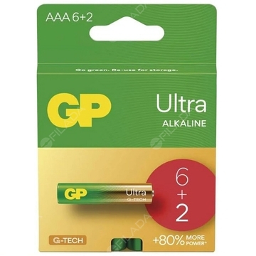 GP Ultra G-TECH alkalická baterie LR03/AAA B02118 8ks 1013128100