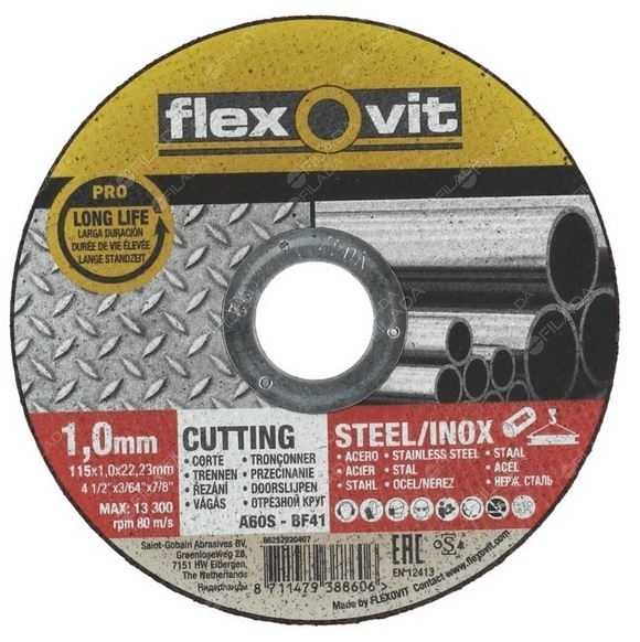 FLEXOVIT řezný kotouč PRO 115x1,0x22 na ocel a nerez 66252920407