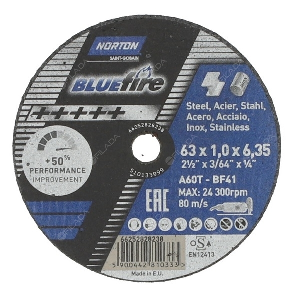 NORTON řezný kotouč BLUEfire 63x1,0x6 INOX 66252828238
