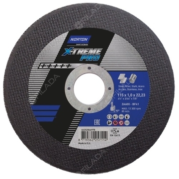 NORTON řezný kotouč X-TREME PRO 115x1,0x22 na ocel a nerez 66252846978