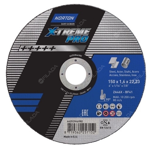 NORTON řezný kotouč X-TREME PRO 150x1,6x22 na ocel a nerez 66252846982