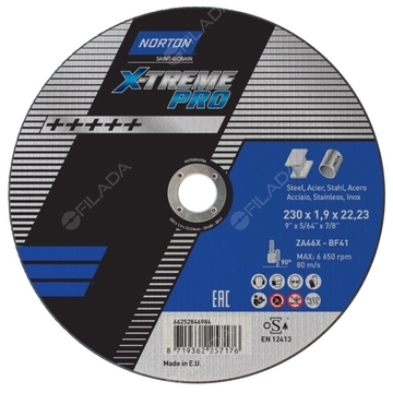 NORTON řezný kotouč X-TREME PRO 230x1,9x22 na ocel a nerez 66252846984