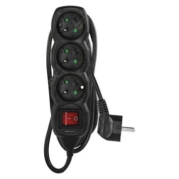 EMOS prodlužovací kabel 3 zásuvky 3m 3x1,5 PVC černý PC1313R 1902330301