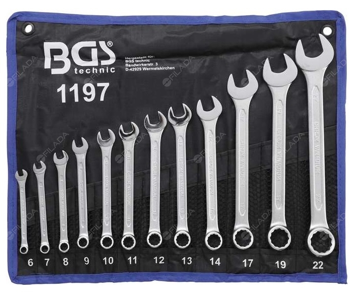 BGS sada očkoplochých klíčů CrV 6-22mm 12ks - BGS101197