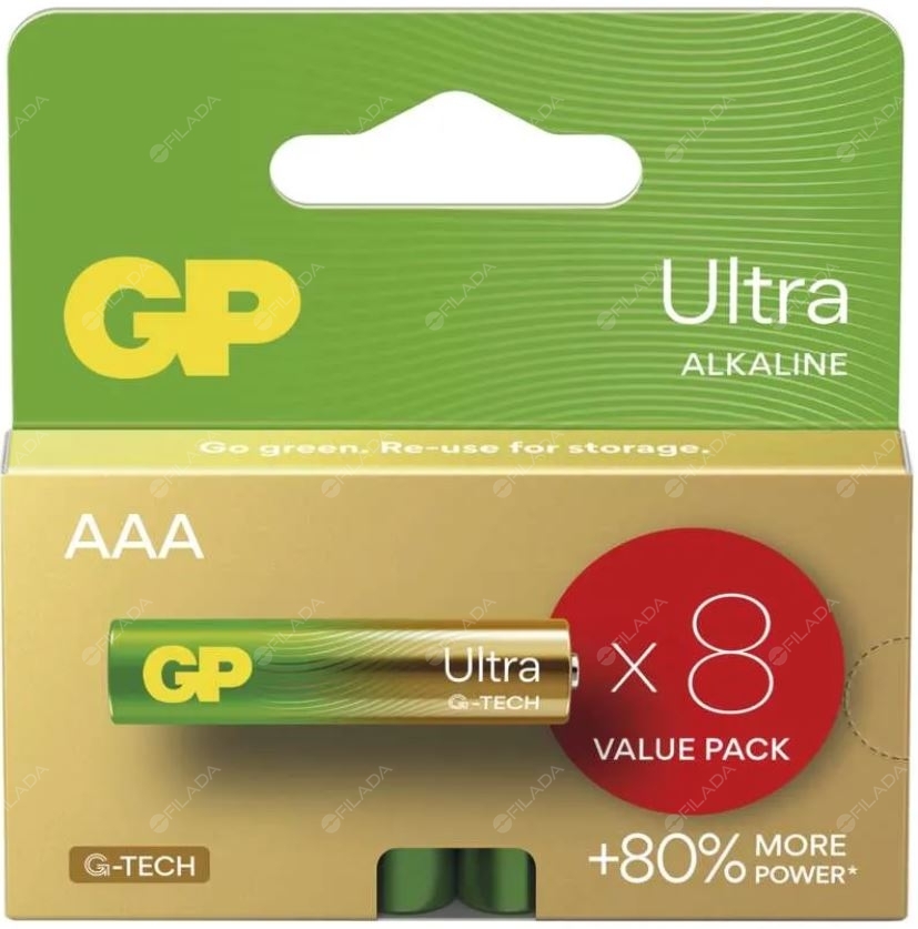 GP Ultra G-TECH alkalická baterie LR03/AAA B02138 bal. 8ks