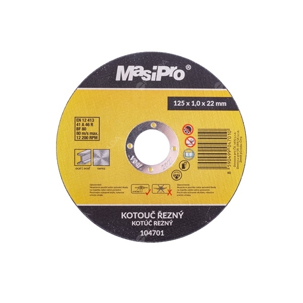 MASIPRO řezný kotouč 125x1,0x22 INOX - 104701