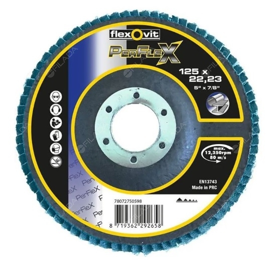 FLEXOVIT lamelový kotouč PERFLEX 125/ZK40 INOX - 78072750597