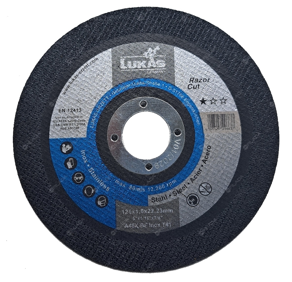 LUKAS řezný kotouč Razor 125x1,6x22 INOX - LUKAS řezný kotouč Razor 125x1,6x22