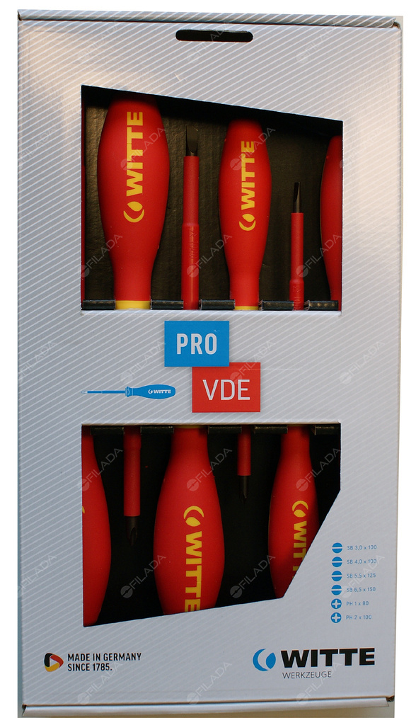 WITTE sada šroubováků VDE ploché/PH 6ks