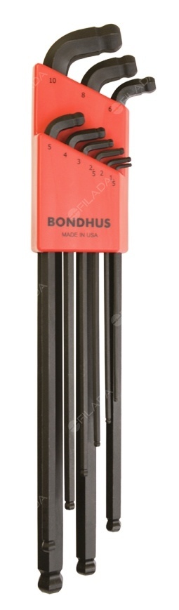 BONDHUS sada inbus L-klíčů s kuličkou 1,5-10mm/9ks