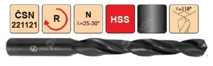 HSS vrták pasivovaný 1121RNHSS - HSS vrták pasivovaný 1121RNHSS