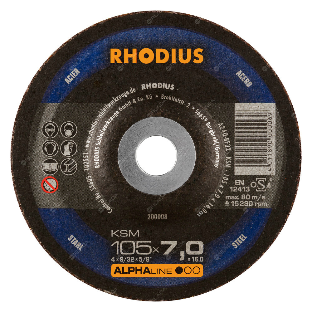 RHODIUS brusný kotouč KSM 105x7,0x16 ALPHAline na ocel