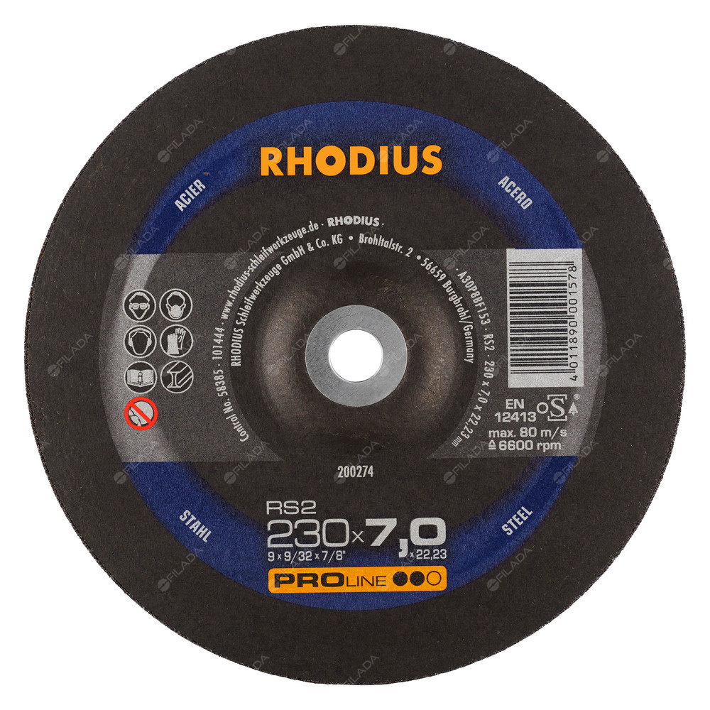 RHODIUS brusný kotouč RS2 230x7,0x22 PROline na ocel - RHODIUS brusný kotouč RS2 230x7,0x22 PROline na ocel 200274