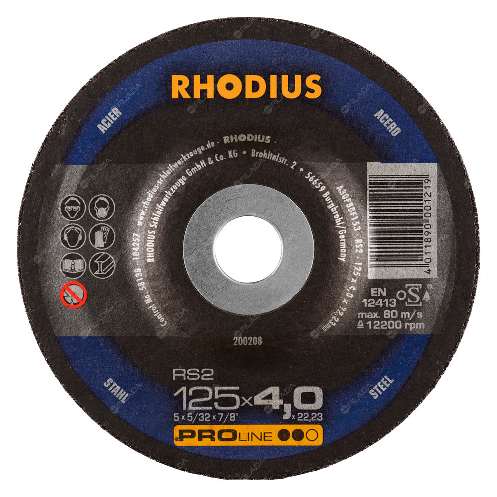RHODIUS brusný kotouč RS2 125x4,0x22 PROline na ocel -  RHODIUS brusný kotouč RS2 125x4,0x22 PROline na ocel 200208