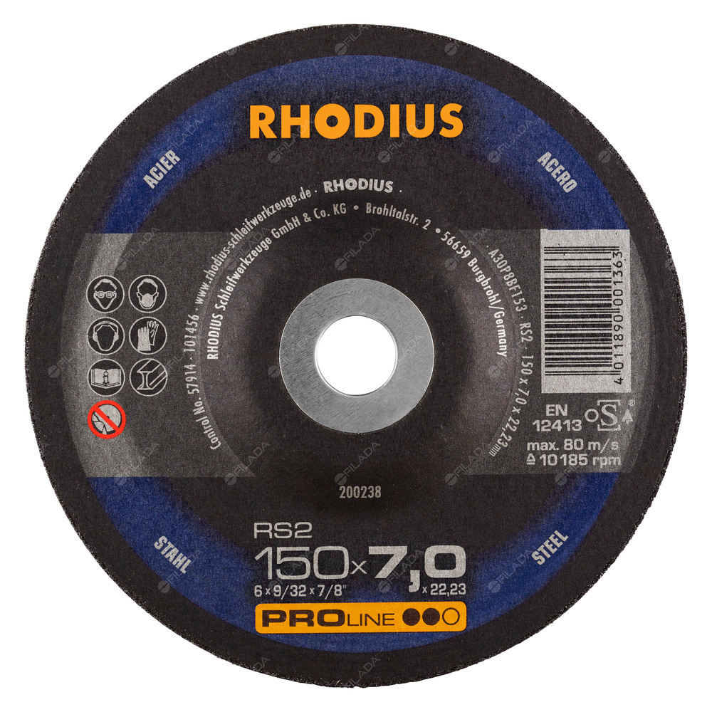 RHODIUS brusný kotouč RS2 150x7,0x22 PROline na ocel - RHODIUS brusný kotouč RS2 150x7,0x22 PROline na ocel 200238