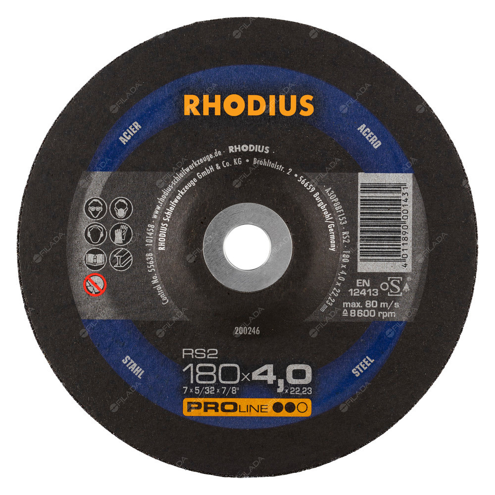 RHODIUS brusný kotouč RS2 180x4,0x22 PROline na ocel - RHODIUS brusný kotouč RS2 180x4,0x22 PROline na ocel 200246