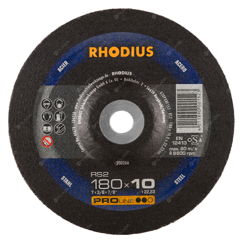 RHODIUS brusný kotouč RS2 180x10,0x22 PROline na ocel - RHODIUS brusný kotouč RS2 180x10,0x22 PROline na ocel 200266