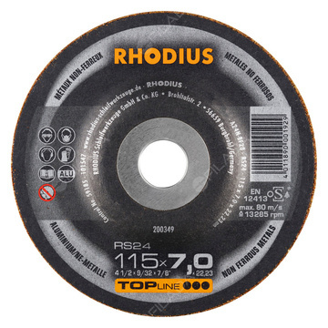 RHODIUS brusný kotouč RS24 115x7,0x22 TOPline na hliník