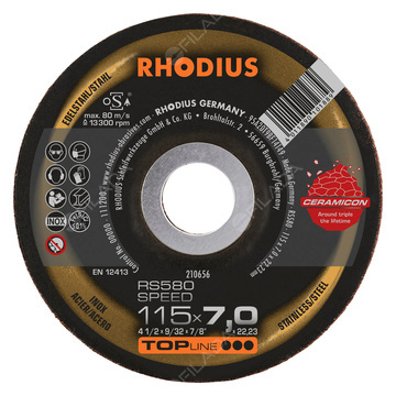 RHODIUS brusný kotouč RS580 115x7,0x22 TOPline na ocel a nerez