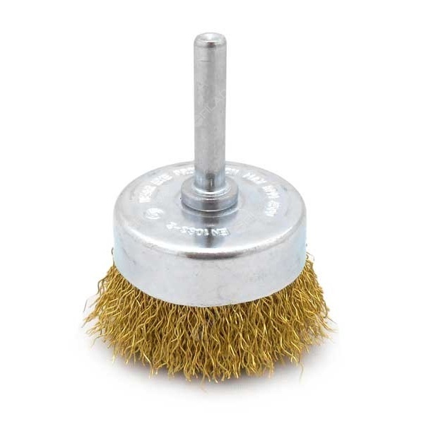 MAGG hrncový kartáč vlnitý, drát 0,30mm, stopka 6mm - 040007X